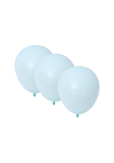 Mavi Makaron Pastel 10 Adet Helyum Uyumlu Balon+mavi Makaron Balo