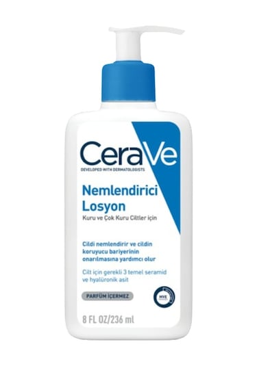 Cerave Kuru Ciltler için Seramid ve Hyalüronik Asit İçerikli Nemlendirici Yüz ve Vücut Losyonu 236 ML