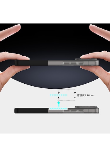 Mobilteam İphone Uyumlu 16 Pro Max Kılıf M-safe Şarj Özellikli Mıknatıslı Duble Kapak - Gri Gri