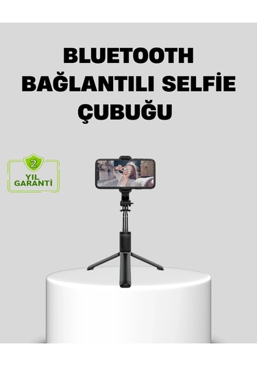 Bfs Bluetooth Selfie Çubuğu 360 Dönebilen Başlık, Kablosuz Bağlantı