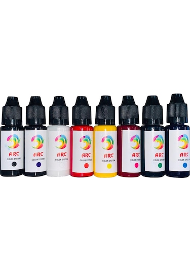 Transparan Sıvı Renk Pigment-pasta Seti-8 Renk x 20 ML Set Transparan