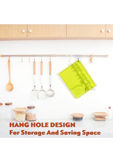 Dancemonkey 2'si 1 Arada Mutfak Silikon Kaşıklık Orta Raf, Pratik Tasarım Sarı