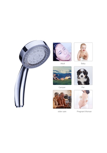 Qingmipy Led Duş Başlığı, Su Akışı İle Çalışır, 3 Renkli Sıcaklık Algılama Ve 7 Renkli Otomatik Değişim Seçenekleri, Su Tasarruflu Abs Malzeme, G1/2 Bağlantı Diğer