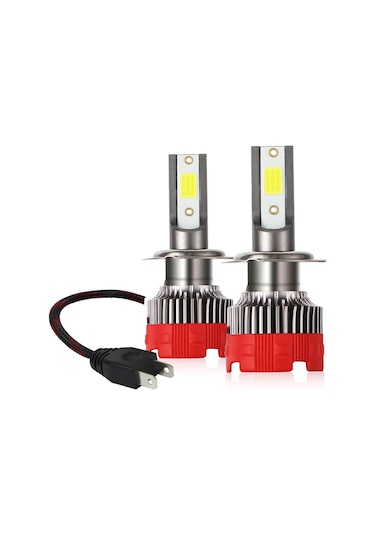 2 Adet H7 Led Motosiklet Farları 6000k 6000lm Süper Parlak Su Geçirmez Led Araba Sis Lambası Beyaz Işık