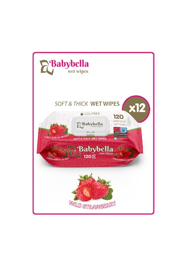 Babybella Wild Strawberry Islak Mendil 120 Yaprak 12'li Set