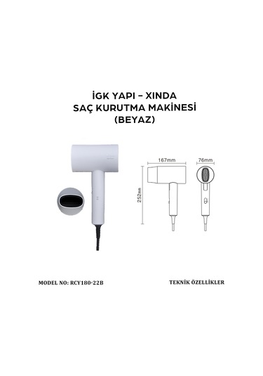 İgk Yapı Xında Katlanır Saç Kurutma Makinesi Rcy180-22b