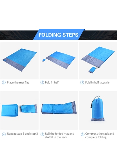 Tenfowee Multifonksiyonel Dış Mekan Battaniyesi - Su Ve Yırtılma Dayanıklı, Güneşlik/açık Hava Çadırı, Mavi-gri, 200x210 Cm, Kamp/piknik/plaj İçin Açık Mavi - Gri