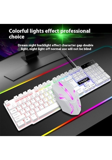 Techbloom Ergonomic Kablolu Klavye Ve Fare Seti White Mekanik Dokunus Temiz Ses Pc Notebook Windows Mac Uyumlu Diğer