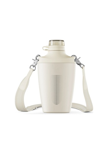 23oz Paslanmaz Çelik Seyahat Şişesi Taşınabilir Spor Su Şişesi Omuz Askılı Beyaz