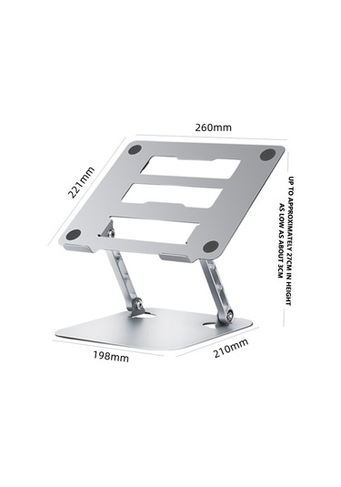 D032 Metal Katlanabilir Dizüstü Tablet Braketi Ayarlanabilir Dizüstü Isı Dağılımı Standı - Gümüş