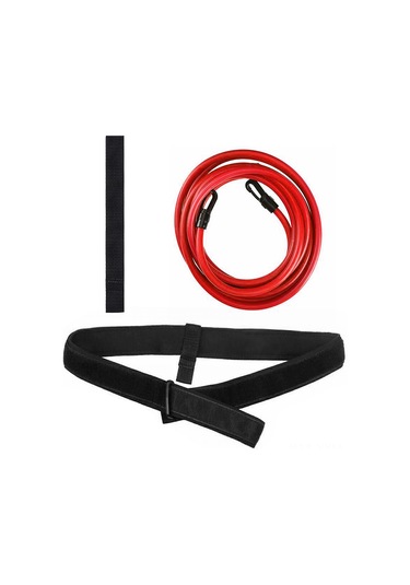 Geeksen Yüzme Antreman Direnc Lastiği - 4 Metre Esnek Kauçuk - 6x10 Mm Çap - Kemer Ve Çanta İçeren Set Çok Renkli