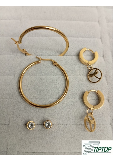 Gold Renk Küpe Seti Gold