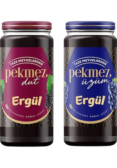Ergül Dut Pekmezi Cam 600 G + Üzüm Pekmezi Cam 600 G