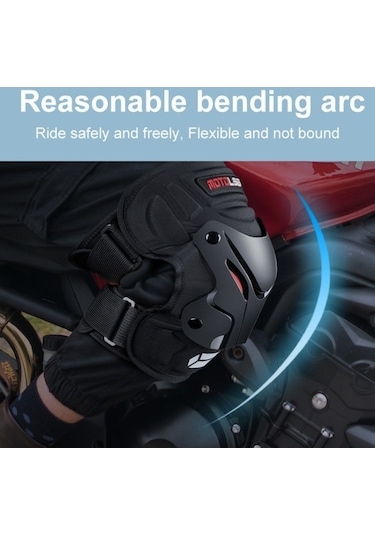 Dancemonkey 2-in-1 Motosiklet-bisiklet Yansıtıcı Şeritli Koruyucu Dişli Dizlik Siyah Siyah