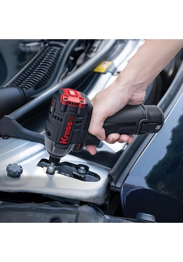 Kress KUG02 12 V 2.0 Ah. Li-ion Çift Akülü Kömürsüz Şarjlı Darbeli Matkap + Kömürsüz Darbeli Tornavida Kombo Set