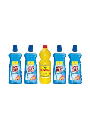 Klorak Fayans Ve Derz Temizleyici 970Ml 4 Adet+Çamaşır Suyu 940Ml