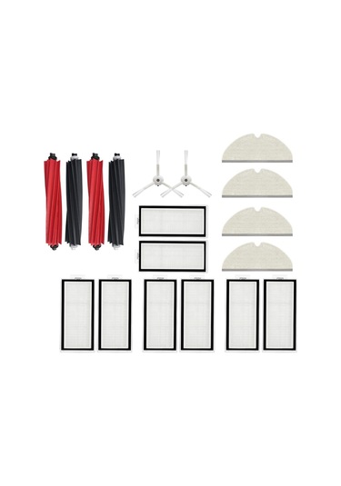 Roborock Q8 Max, Q8 Max Plus Beyaz Uyumlu Yedek Fırça Hepa Filtre Mop Seti-16 Parça