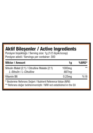 Xtreme Nutrition Citrulline Malate - 300 G - Saf Sitrülin -300 Servis