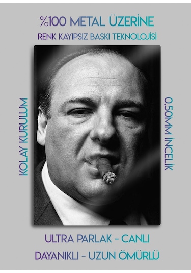 4k Parlak Baskı, Tony Soprano, The Sopranos - Metal Tablo