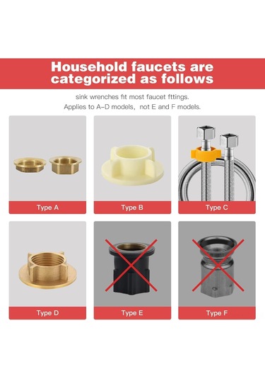 Lemestar 14'lü Multifonksiyonel Lavabo Anahtarı - Mutfak Ve Banyo Boru Montajı, Faucet Ve Valf Demontaj Aracı Diğer