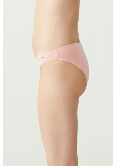 U.s Polo Assn. 67006 Kadın 5 Li Kıl Lastiklı Slip-siyah&ten&beyaz&somon&kırmızı mix color