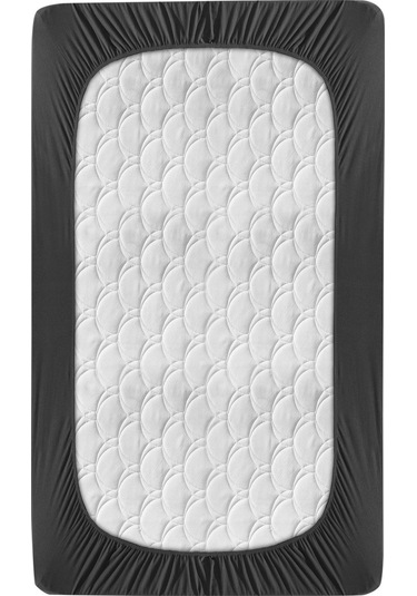 Penye Lastikli Çarşaf, Çift Kişilik , Siyah, %100 Pamuk Örme Kumaş, 130 Gr/m² Siyah