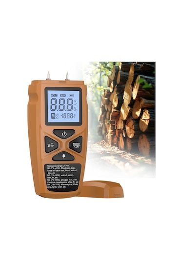 Suntek Ahşap Nem Ölçer Taşınabilir Test Aracı Odun Sarı