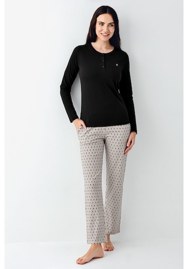 Pierre Cardin Kadın Siyah Pijama Takımı Pc9102-s-v1 Siyah
