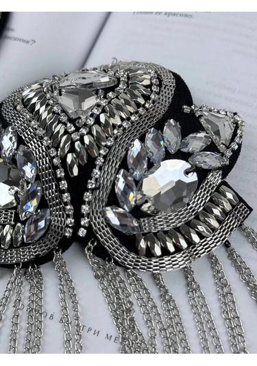 Slubov'u Epolet 1 Adet, Zincirli Ve Taşlı Broş 238302282 Gri