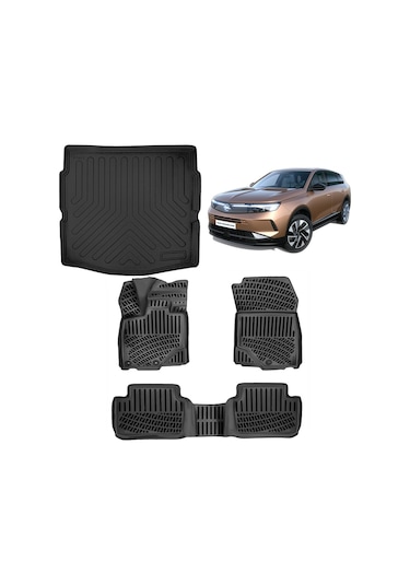 Rizline Opel Grandland Mhev Hybrit 2025 Ve Sonrası 3d Havuzlu Paspas Ve Alt Bagaj Havuzu Set