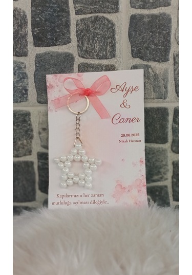 Hediyelik Yıldız Anahtarlık - 25 Adet- Nişan,kına,nikah , Bebek Hatıralık