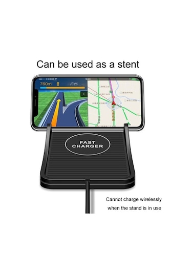 Wondernest  Ve Android Telefonlar İçin 15w Araç Kablosuz Şarj Aparatı, Silikon Taban, Type-c Arayüz