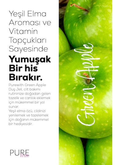 E Vitamin Topçuklu Yeşil Elma Özlü Arındırıcı Duş Jeli 2x400 Ml Elma
