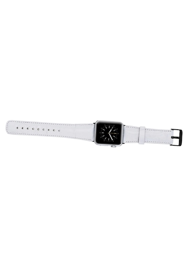 Apple Watch Uyumlu Deri Kordon 42-44-45mm F3 Beyaz