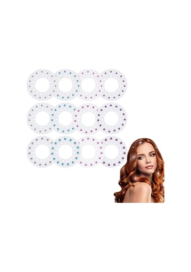 180 Diamond Taşlı Saç Taşı Yapıştırma Seti Saç Zımbası Çok Renkli