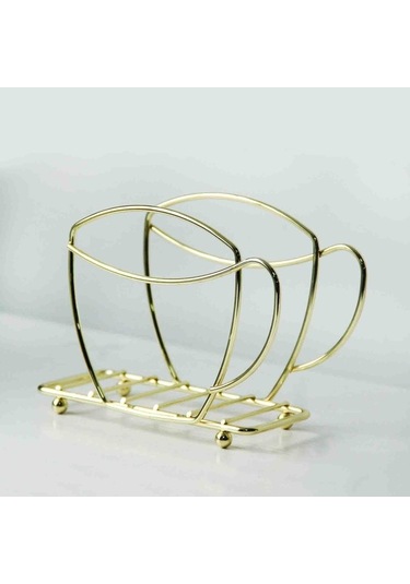 Pazly Şık Kahve Fincanı Peçete Tutucu - Ev Ve Restoran İçin Dayanıklı Masa Üstü Doku Dağıtıcısı Gold Gold