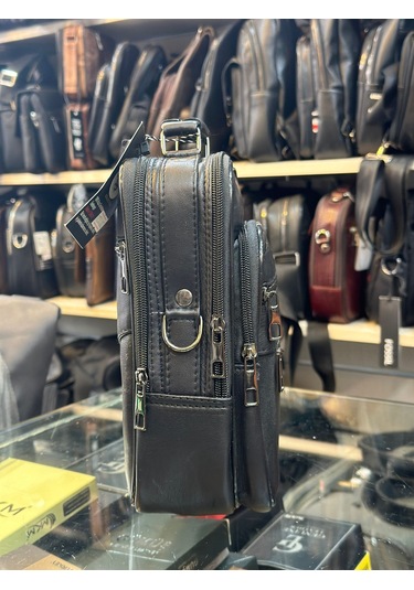 Trg Polo Hakiki Deri Siyah El Çantası Siyah