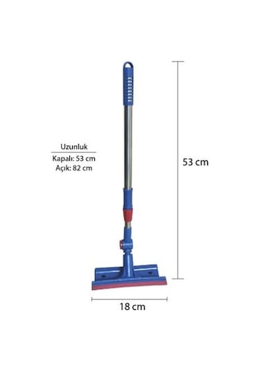 Mikrofiber Hareketli Çekçekli Teleskopik Cam Silme Aparatı