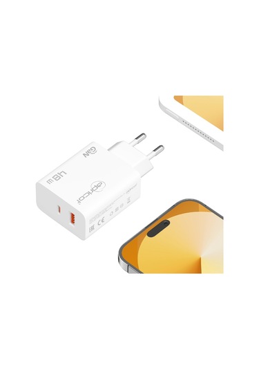 Apricot Apc-u448 48w Gan Beyaz Hızlı Ev Şarj Adaptörü Şarj Cihazı
