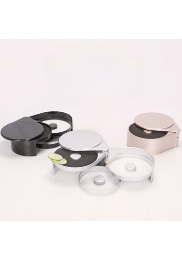 Youtek Siyah Üç Katlı Plastik Bar Baharat Kutusu - Tuz Kenarı Tasarımı İle Margarita Ve Kokteyller İçin Profesyonel Depolama Diğer