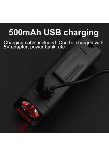 Bengguo Bisiklet Ön Işık Şarj Edilebilir El Feneri 3 Aydınlatma Modu Siyah Siyah