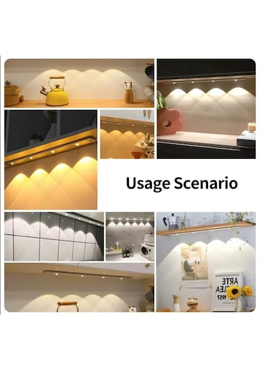 Beyaz Renk 4 Led 50 Cm Hareket Sensörlü Led Işık Tezgah Altı Ofis Ev Led Lamba Çok Renkli