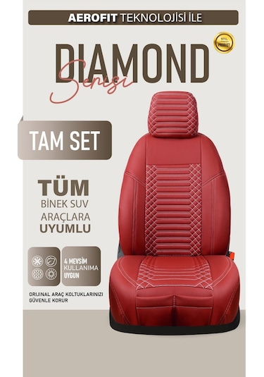 Ford E S C O R T Station Wagon Deri Oto Koltuk Kılıfı Ön Arka Takım Kırmızı Exclusıve Model Scr