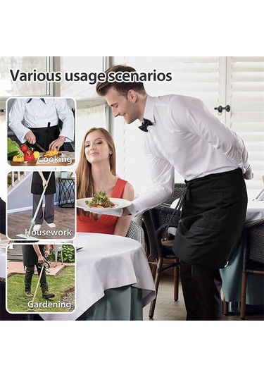 Springsun Restoran, Kafe Ve Bar Personeli İçin Dayanıklı Beyaz Apron - Tek Boyut, Modern Tasarım, Lecke Ve Lekeden Koruma Beyaz