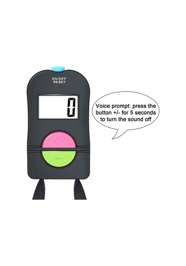 Qingmipy Sesli İpucu İle Golf Sayaç, 0-9999 Arası Sayma, Abs Malzeme, Kol Askısı İle Taşınabilir Pil Dahil Değil Siyah