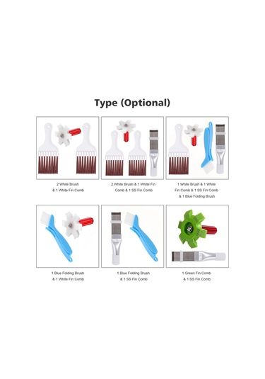 Fosenze Soğutucu Radyatör Temizlik Seti: Yeşil Plastik + Paslanmaz Çelik Kanat Tırnakları, Kondenser Evaporatör Düzeltici