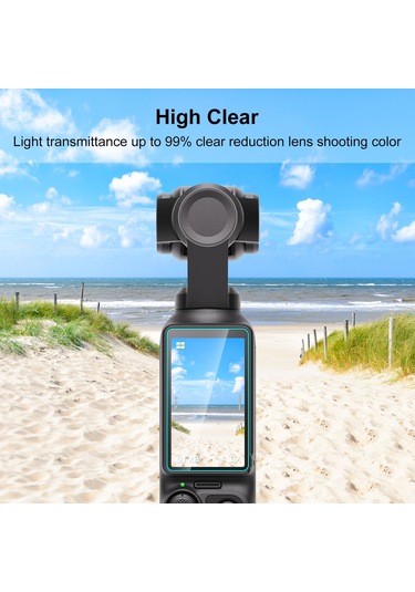 Djı Osmo Pocket 3 Puluz 9h 2.5d Hd Temperli Cam Lens Koruyucu + Ekran Filmi Şeffaf İçin