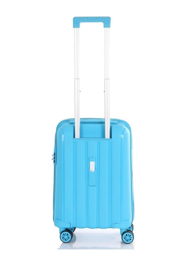 Mçs Bavul Orta Ve Kabin 2li Set Kırılmaz Silikon Valiz V305 Açıkmavi Mavi