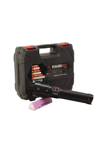 Pd-12500 Su Geçirmez 50 Watt 5000 Lümen Süper Güçlü Led Profesyonel Şarjlı El Feneri Çok Renkli