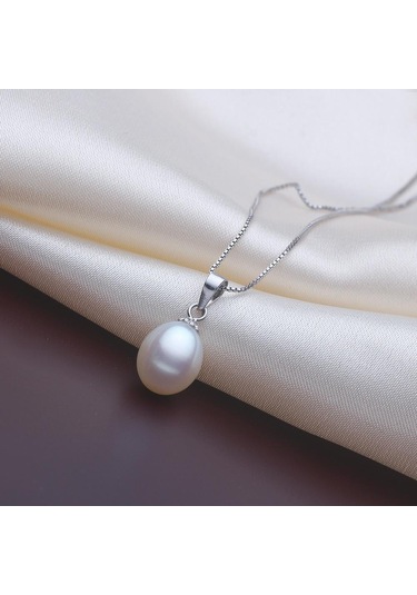 Beyaz Tatlı Su İnci Kolye Kolye Kadınlar İçin 925 Ayar Gümüş Kolye Kore Oldukça Vintage Moda Takı 2021 Trend